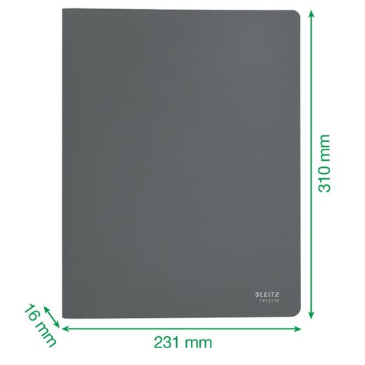Dossier de 40 couvertures Leitz Recycle. PP DIN A4, vert