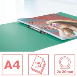 Esselte Colour'Breeze PP ring binder. 2 round rings of 25 mm. DIN A4, green