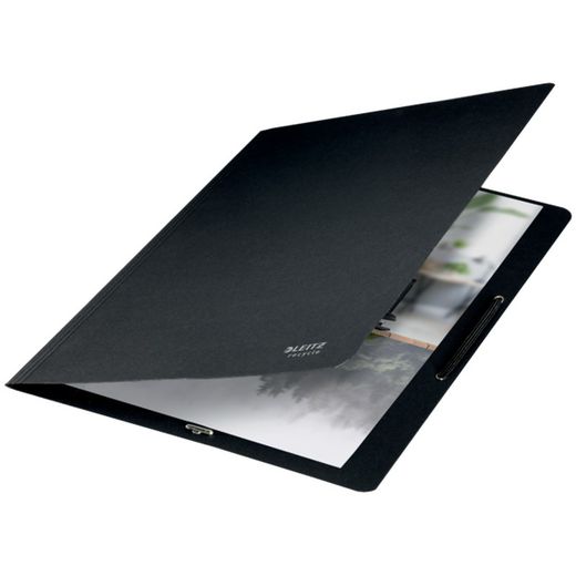 Pappmappe mit Leitz Recycle Gummibändern. 100 % recycelbar. DIN A4, schwarz