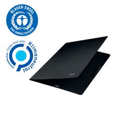 Pappmappe mit Leitz Recycle Gummibändern. 100 % recycelbar. DIN A4, schwarz