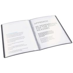 Esselte Vivida sleeve folder. P.P. Flexible Lids. 40 covers. DIN A4, vivid black