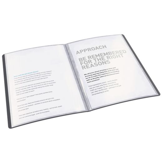 Esselte Vivida sleeve folder. P.P. Flexible Lids. 40 covers. DIN A4, vivid black