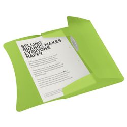 Esselte Vivida elastic folder. P.P. With 3 flaps. DIN A4, vivid green