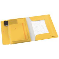 Cartella in gomma Leitz Cosy. PP Con 3 pattine e tasca interna con cerniera. DIN A4, giallo