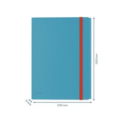 Cartella in gomma Leitz Cosy. PP Con 3 pattine e tasca interna con chiusura. DIN A4, blu