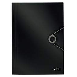 Carpeta de gomas Solid. PP. Con 3 solapas. DIN A4, negro