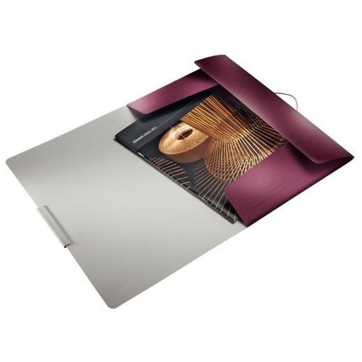 Teczka z gumy Style PP. 3 klapy DIN A4, bordowy czerwony