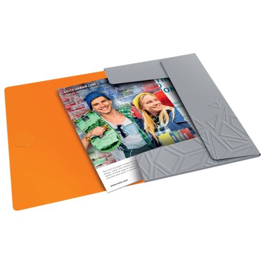 Chemise en caoutchouc Urban Chic. P. P. 3 volets. DIN A4, gris