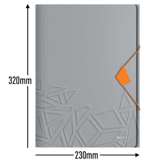 Chemise en caoutchouc Urban Chic. P. P. 3 volets. DIN A4, gris