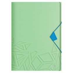 Carpeta de gomas Urban Chic. PP. 3 solapas. DIN A4, verde