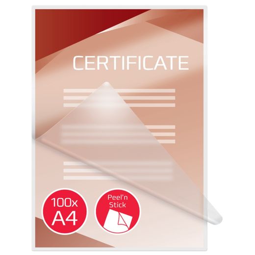 Plånböcker GBC DIN A4 självhäftande (216X303) 2X125 mic. (Låda 100)