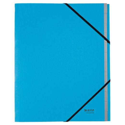 Trieur de carton Leitz Recycle à 12 onglets. 100% recyclable. DIN A4, bleu