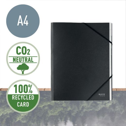 Sortownik tekturowych zakładek Leitz Recycle 12. W 100% nadaje się do recyklingu. DIN A4, czarny