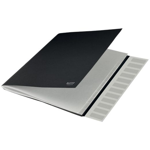 Sortownik tekturowych zakładek Leitz Recycle 12. W 100% nadaje się do recyklingu. DIN A4, czarny