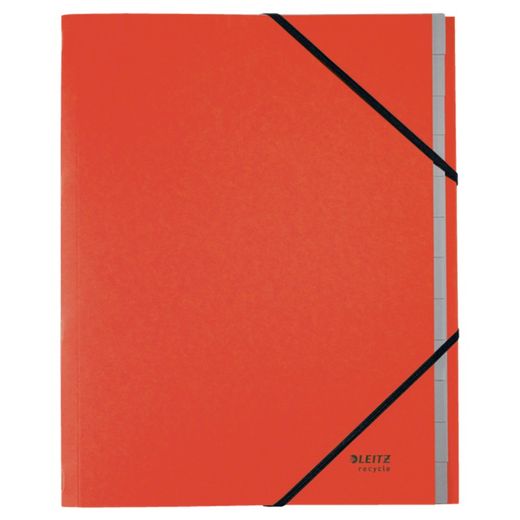 Leitz Recycle kartonnen sorteerder met 12 tabbladen. 100% recyclebaar. DIN A4, rood