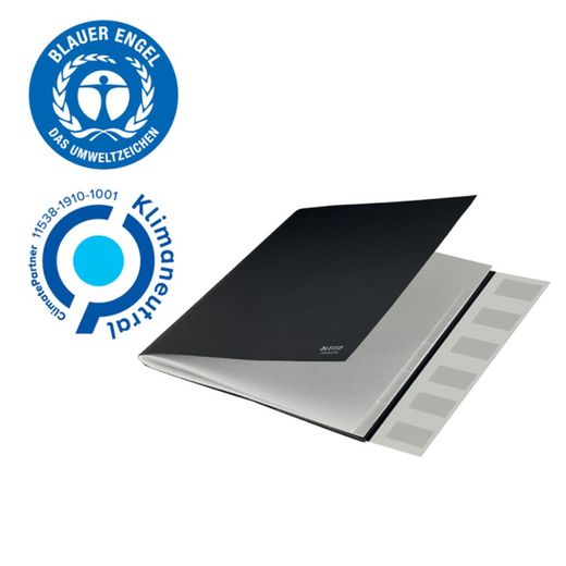 Leitz Recycle 6-tab kartonnen sorteerder. 100% recyclebaar. DIN A4, zwart