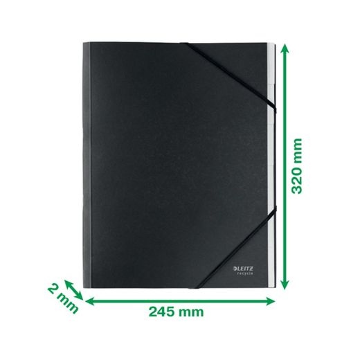 Leitz Recycle 6-tab kartonnen sorteerder. 100% recyclebaar. DIN A4, zwart