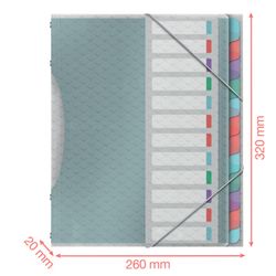 Esselte Colour'Breeze PP sorter. With 12 dividers with index, multicolored