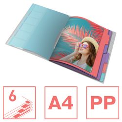 Esselte Colour'Breeze PP sorter. With 6 dividers with index, multicolored