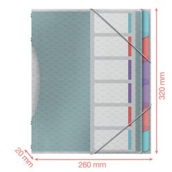 Esselte Colour'Breeze PP sorter. With 6 dividers with index, multicolored