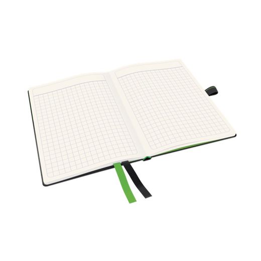 Quaderno Leitz completo con copertina rigida, 80 fogli, 5 griglie, DIN A6, nero
