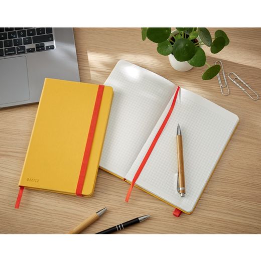 Quaderno Leitz Cozy con copertina rigida, 80 fogli, quadrato, DIN A5, giallo