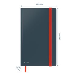 Leitz Cozy hardcover notebook, 80 sheets, squared, DIN A5, gray