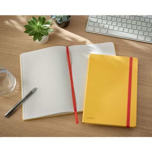 Leitz Cozy hardcover notesbog, 80 ark, firkantet, DIN B5, gul