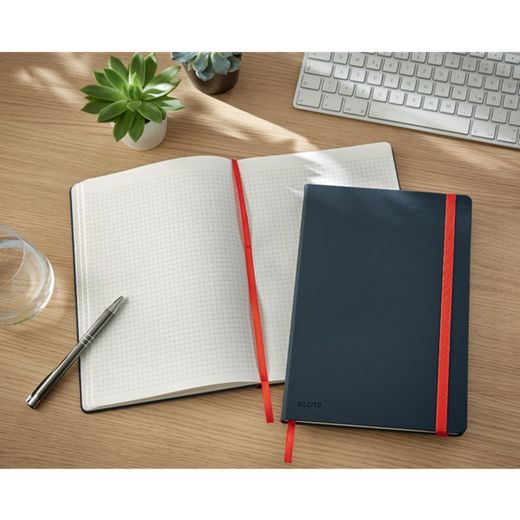 Leitz Cozy hardcover notebook, 80 sheets, squared, DIN B5, gray