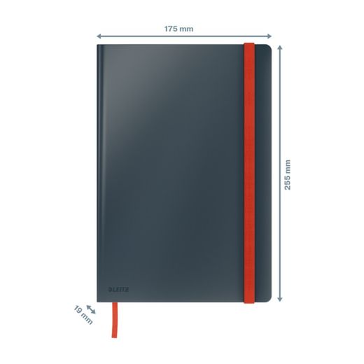 Leitz Cozy hardcover notebook, 80 sheets, squared, DIN B5, gray