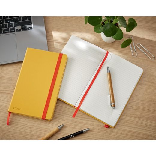 Leitz Cozy hardcover notebook, 80 sheets, horizontally ruled, DIN A5, yellow