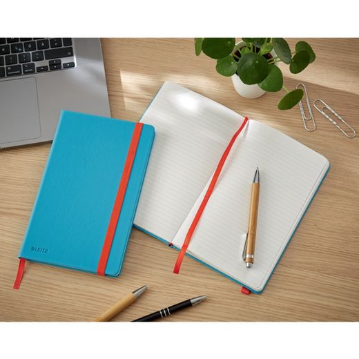 Quaderno Leitz Cozy con copertina rigida, 80 fogli, righe orizzontali, DIN A5, blu