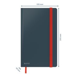 Leitz Cozy hard cover notebook, 80 sheets, horizontal ruled, DIN A5, gray