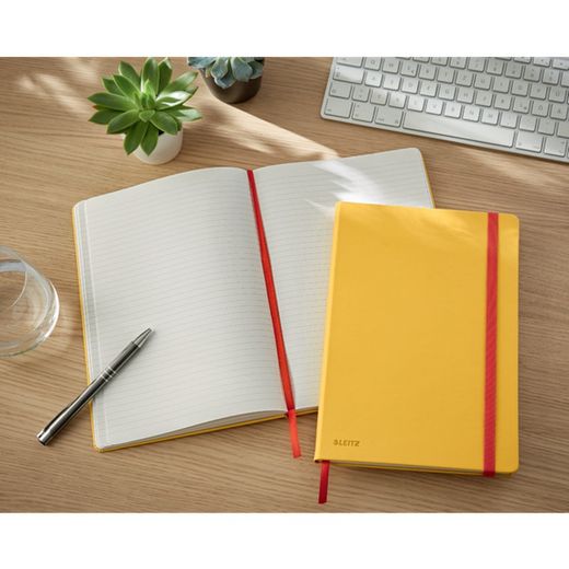 Leitz Cozy Hard Cover Notebook, 80 sheets, horizontal ruled, DIN B5, yellow