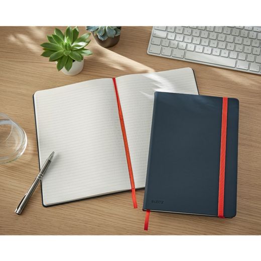 Leitz Cozy hardcover notebook, 80 sheets, horizontal ruled, DIN B5, gray