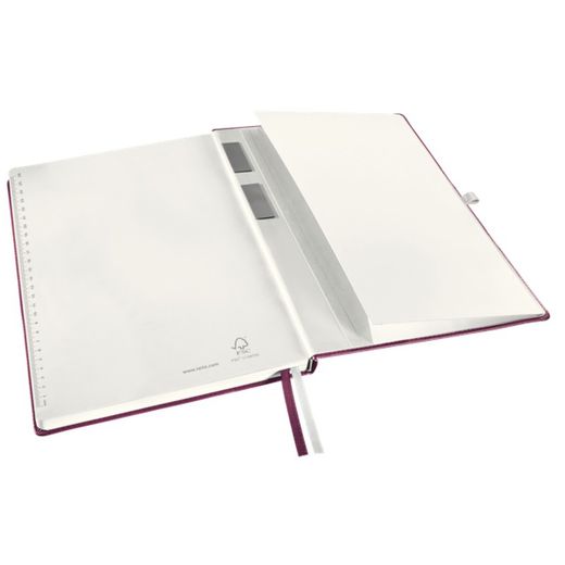 Leitz Style Hard Cover Notebook, 80 Sheets Horizontal Ruled, DIN A4, Garnet Red