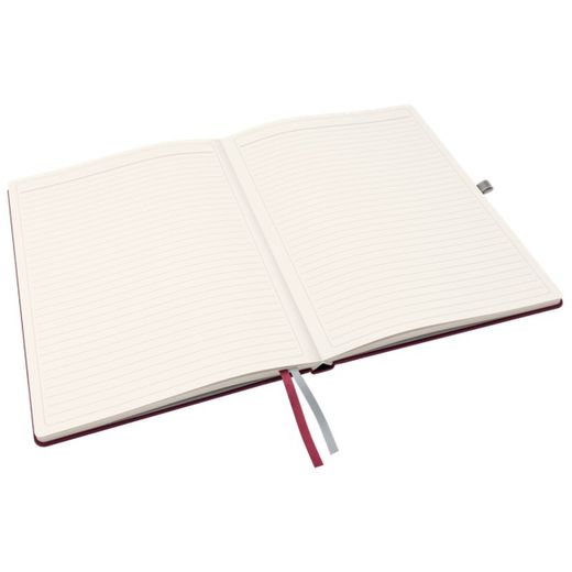 Leitz Style Hard Cover Notebook, 80 Sheets Horizontal Ruled, DIN A4, Garnet Red