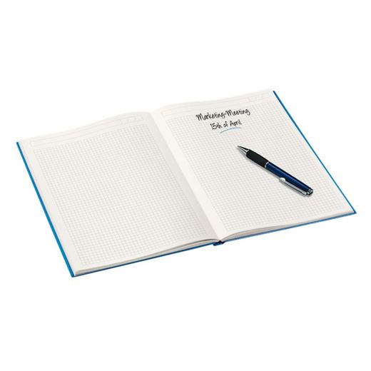 Leitz WOW Hard Cover Notebook, 80 Sheets, 5 Grid, DIN A5, Blue