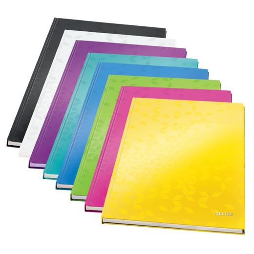 Leitz WOW Hard Cover Notebook, 80 Sheets Horizontal Ruled, DIN A4, Fuchsia