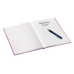 Leitz WOW Hard Cover Notebook, 80 Sheets Horizontal Ruled, DIN A4, Fuchsia