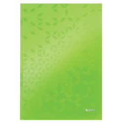 Cuaderno con tapas duras Leitz WOW, 80 hojas rayado horizontal, DIN A4, verde