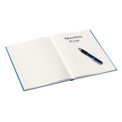 Cuaderno con tapas duras Leitz WOW, 80 hojas rayado horizontal,DIN A5, azul