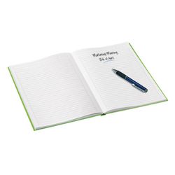 Cuaderno con tapas duras Leitz WOW, 80 hojas rayado horizontal,DIN A5, verde
