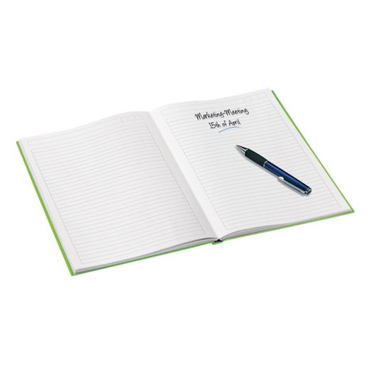 Cuaderno con tapas duras Leitz WOW, 80 hojas rayado horizontal,DIN A5, verde