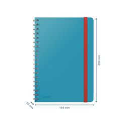 Wiro Leitz Cozy notebook. Hard covers. 80 sheets horizontal ruled, DIN B5, blue