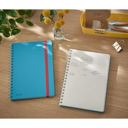 Wiro Leitz Cozy notebook. Hard covers. 80 sheets horizontal ruled, DIN B5, blue