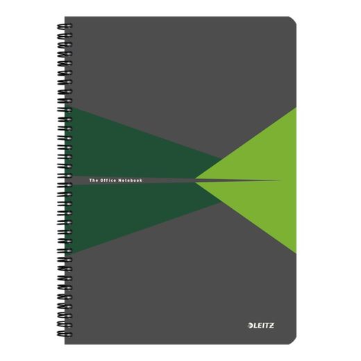 Cahier de bureau Wiro Leitz. Couvercles en PP. 90 feuilles ligné horizontalement, DIN A4, vert