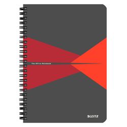 Cuaderno Wiro Leitz Office.Tapas de cartón. 90 hojas rayado horizontal, DIN A5, rojo