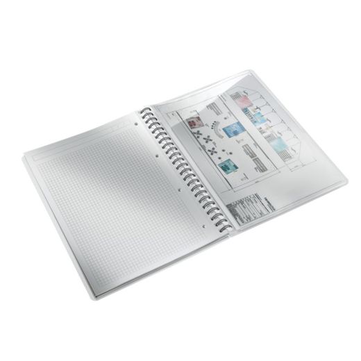 Quaderno Wiro Leitz WOW. PP 80 fogli griglia 5, DIN A4, bianco