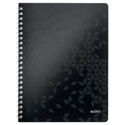 Cuaderno Wiro Leitz WOW. PP. 80 hojas cuadrícula 5,DIN A4, negro